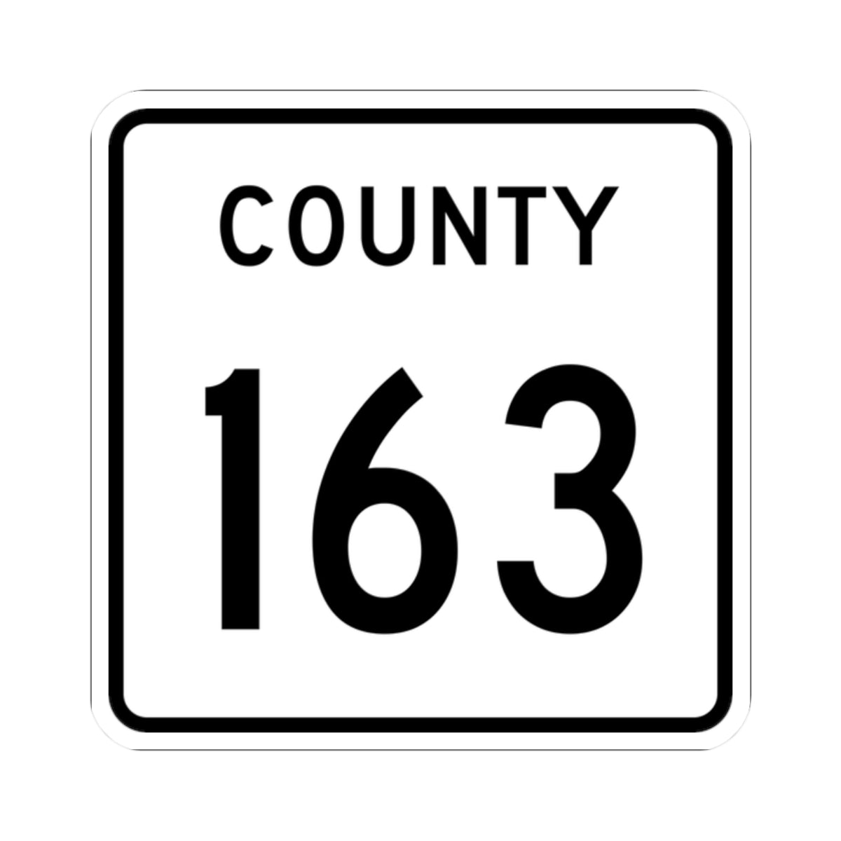 County 163 square (Minnesota) (Road Sign) STICKER Vinyl Kiss-Cut Decal