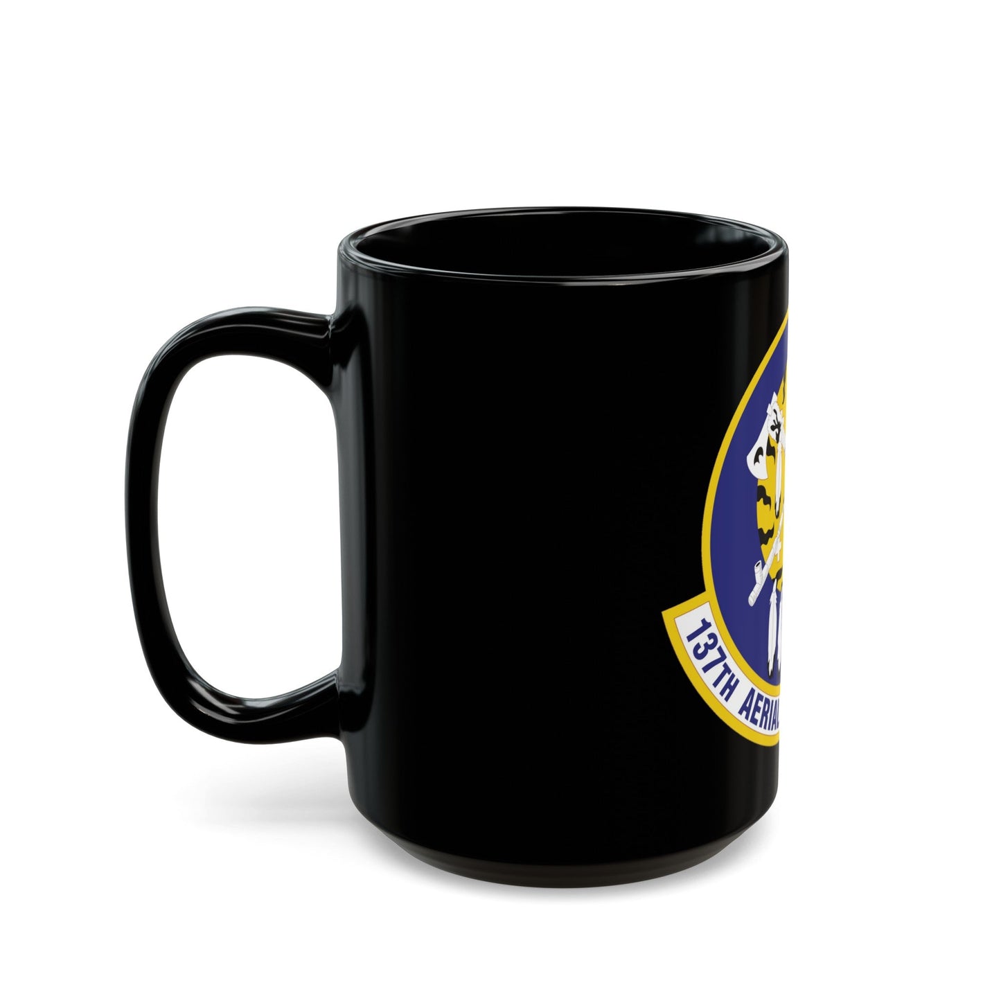 137th Aerial Port Squadron (U.S. Air Force) Black Coffee Mug-The Sticker Space