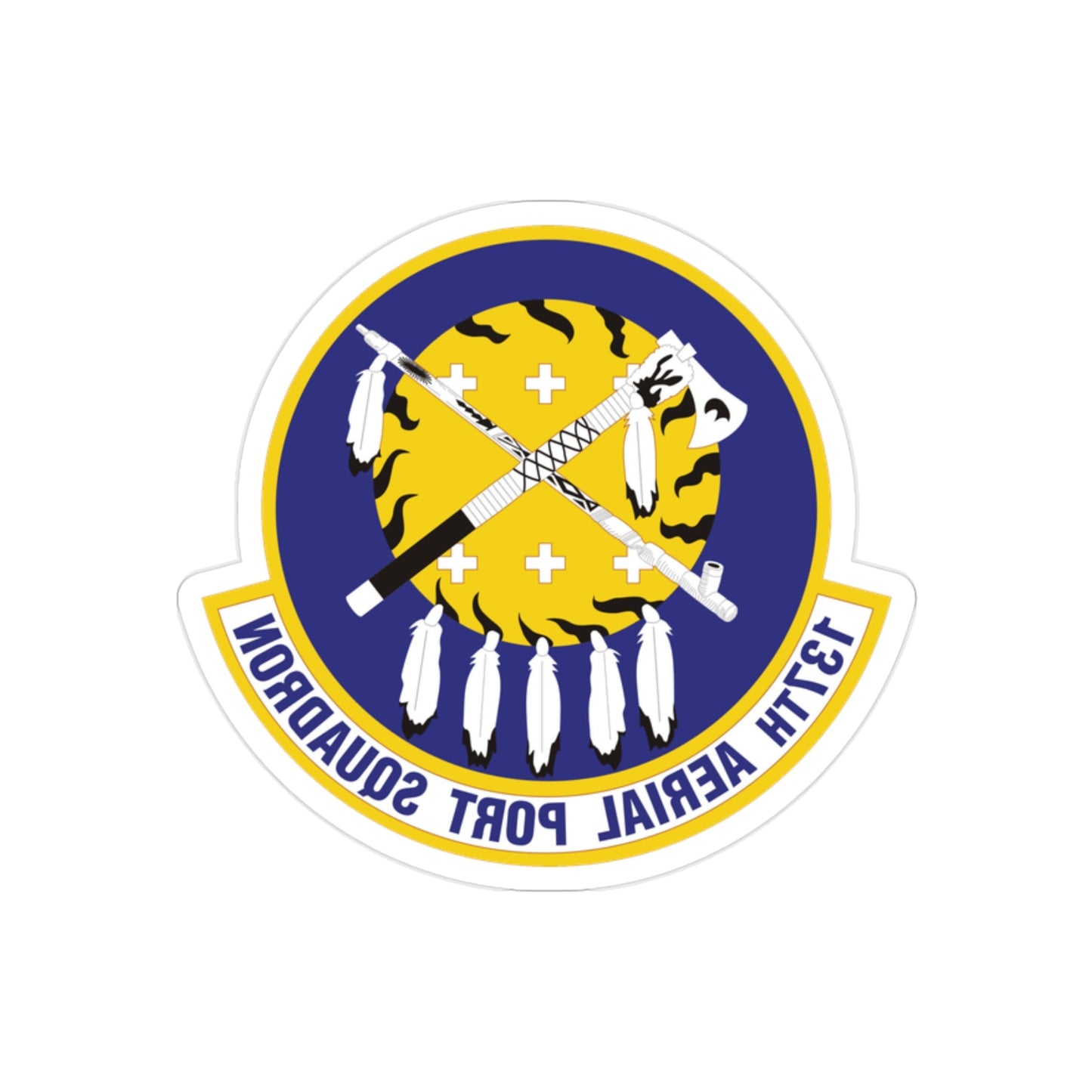 137th Aerial Port Squadron (U.S. Air Force) REVERSE PRINT Transparent STICKER-2" × 2"-The Sticker Space