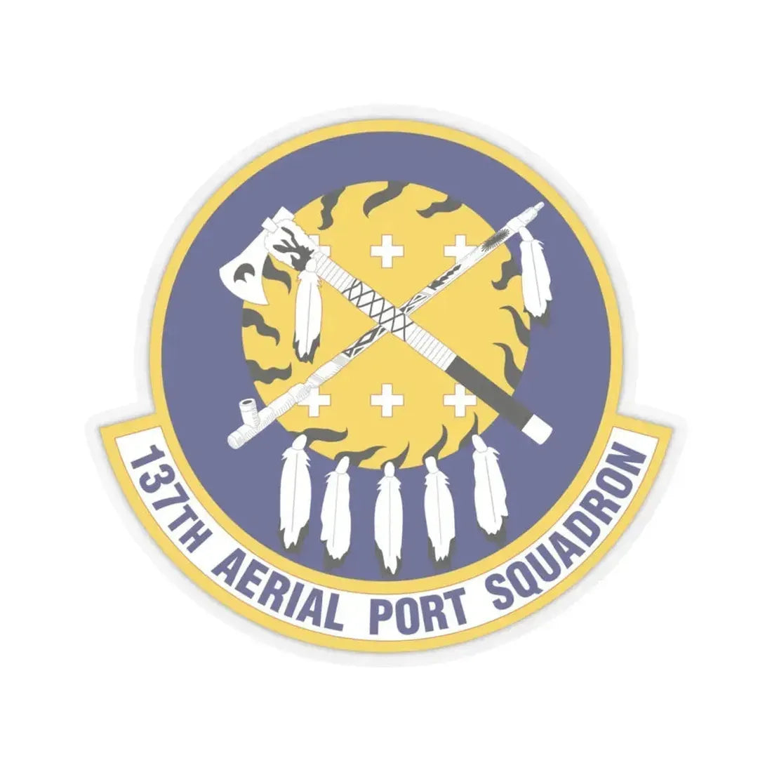 137th Aerial Port Squadron (U.S. Air Force) STICKER Vinyl Kiss-Cut Decal 4 Inch Transparent - The Sticker Space