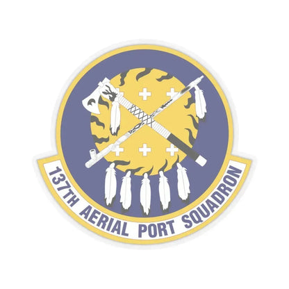 137th Aerial Port Squadron (U.S. Air Force) STICKER Vinyl Kiss-Cut Decal 4 Inch Transparent - The Sticker Space