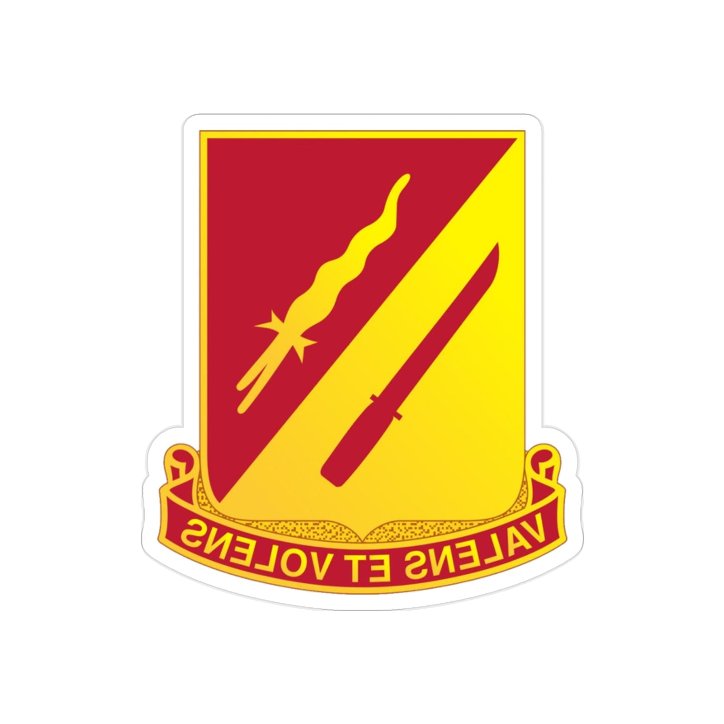 137th Artillery Regiment (U.S. Army) REVERSE PRINT Transparent STICKER-2" × 2"-The Sticker Space