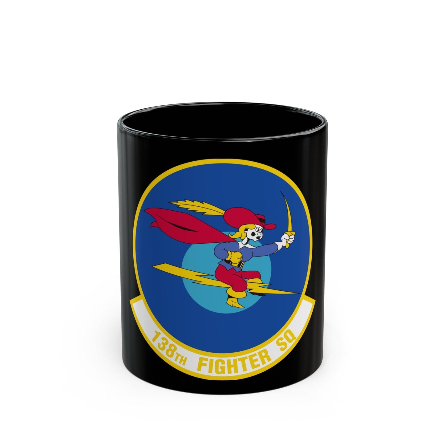 138 Fighter Squadron (U.S. Air Force) Black Coffee Mug-11oz-The Sticker Space