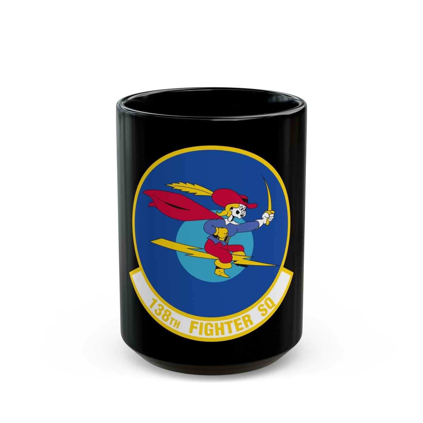 138 Fighter Squadron (U.S. Air Force) Black Coffee Mug-15oz-The Sticker Space