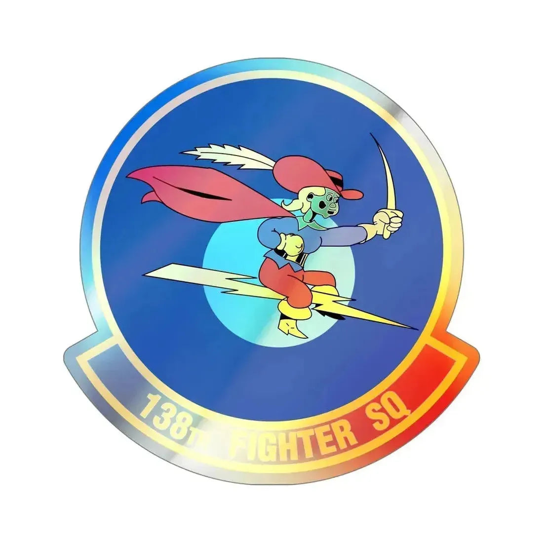 138 Fighter Squadron (U.S. Air Force) Holographic STICKER Die-Cut Vinyl Decal 5 Inch Holographic - The Sticker Space