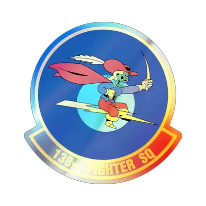 138 Fighter Squadron (U.S. Air Force) Holographic STICKER Die-Cut Vinyl Decal 5 Inch Holographic - The Sticker Space