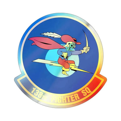 138 Fighter Squadron (U.S. Air Force) Holographic STICKER Die-Cut Vinyl Decal 5 Inch Holographic - The Sticker Space