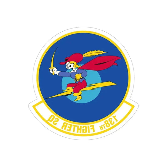 138 Fighter Squadron (U.S. Air Force) REVERSE PRINT Transparent Die-Cut STICKER 6 Inch Die-Cut Transparent - The Sticker Space