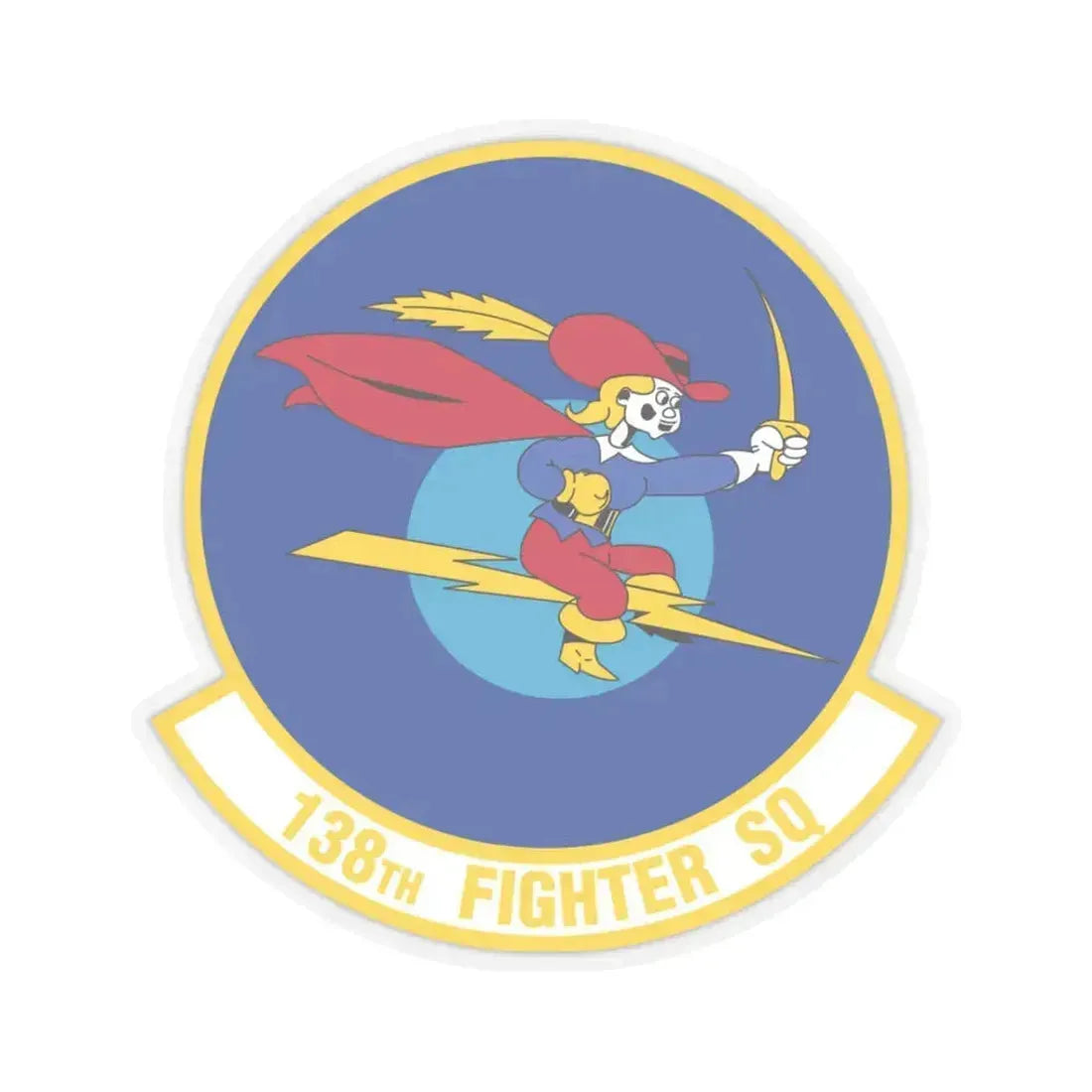 138 Fighter Squadron (U.S. Air Force) STICKER Vinyl Kiss-Cut Decal 3 Inch Transparent - The Sticker Space