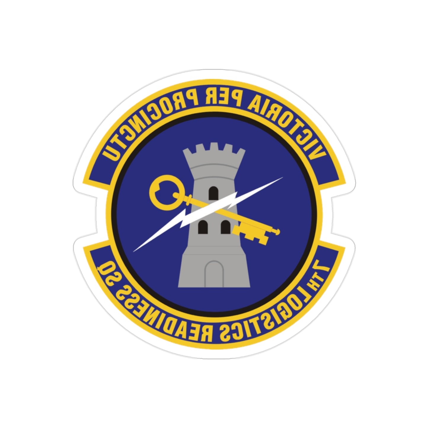 7th Logistics Readiness Squadron (U.S. Air Force) REVERSE PRINT Transparent STICKER-2" × 2"-The Sticker Space