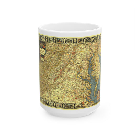 USA - Washington, Historic and Scenic (1939) (Map) White Coffee Mug-15oz-The Sticker Space