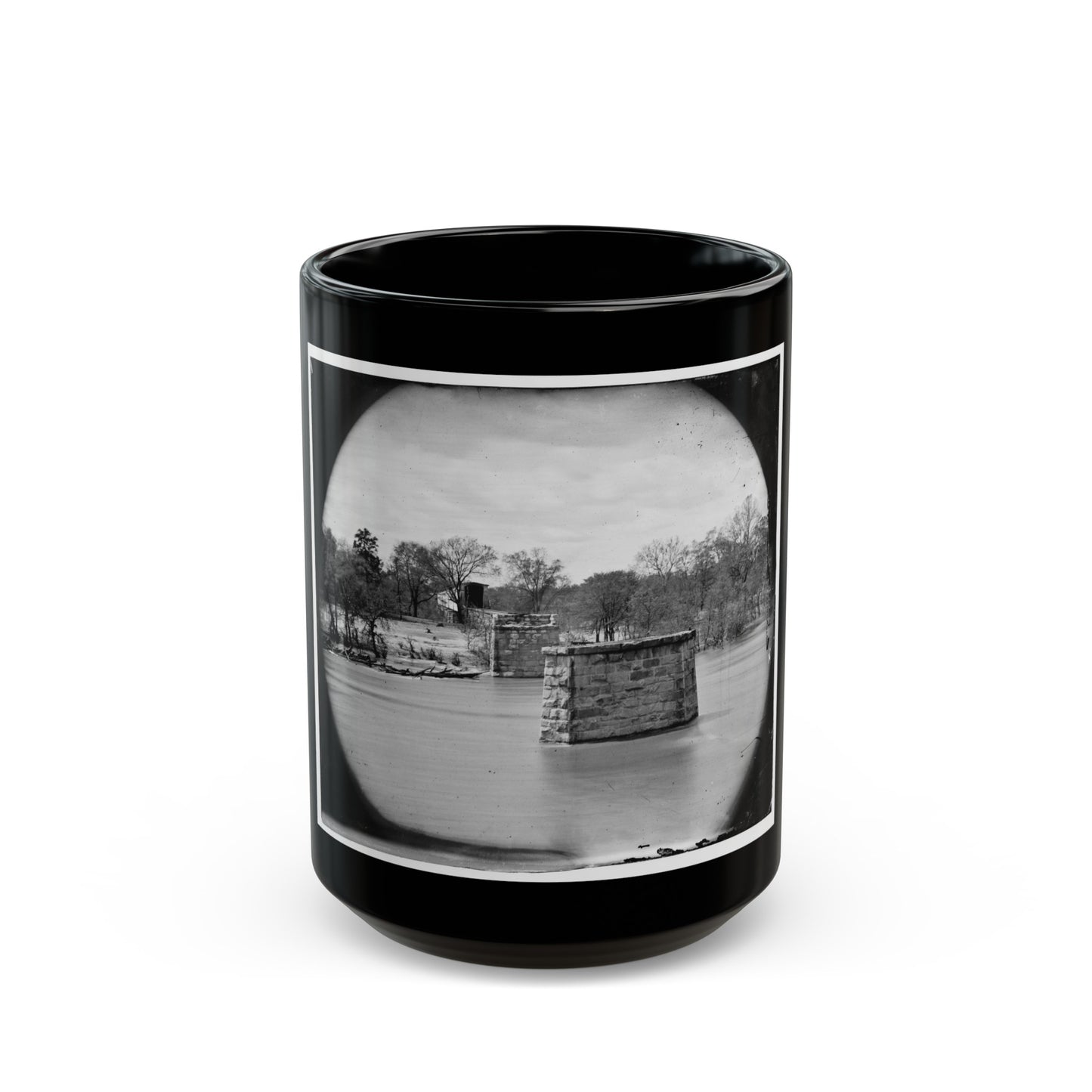 Richmond, Va. Ruins Of Richmond & Danville Railroad Bridge; The City Beyond (U.S. Civil War) Black Coffee Mug