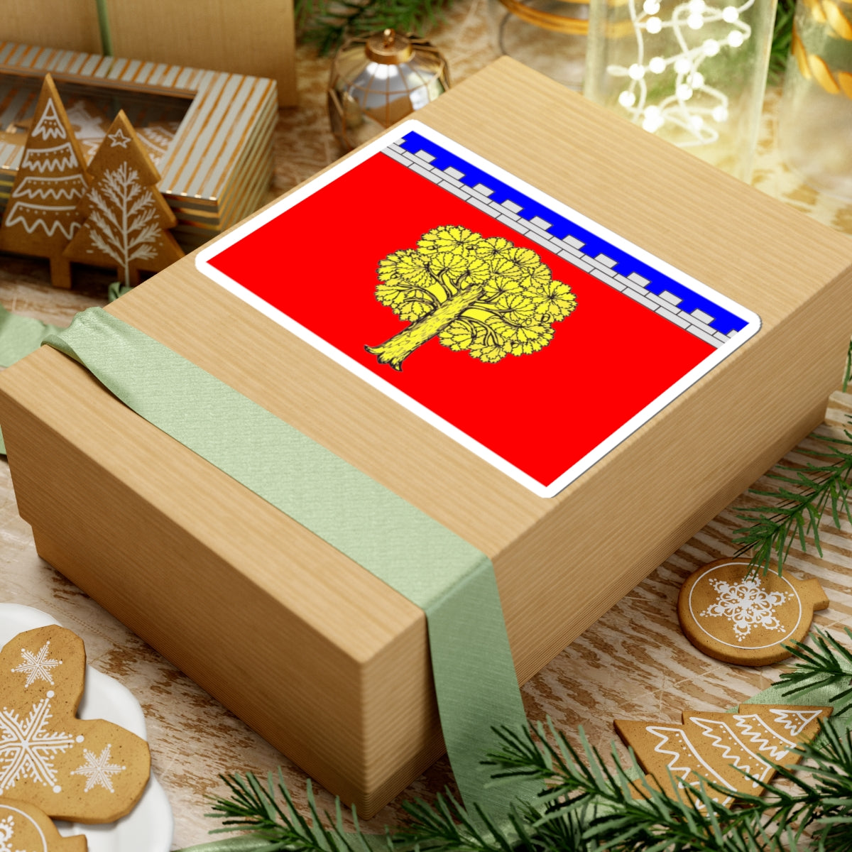 Flag Dubrovka Leningrad oblast (Russia) STICKER Vinyl Kiss-Cut Decal