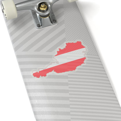 Austrian map with flag colors (Austria) STICKER Vinyl Kiss-Cut Decal
