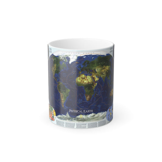 World Map - Physical Earth 1 (1998) (Map) Color Changing Mug 11oz-11oz-The Sticker Space