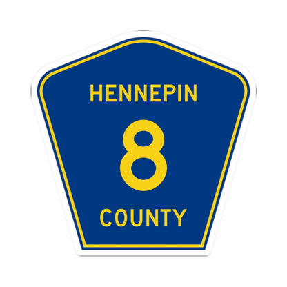 Hennepin County 8 (Minnesota) (Road Sign) STICKER Vinyl Kiss-Cut Decal