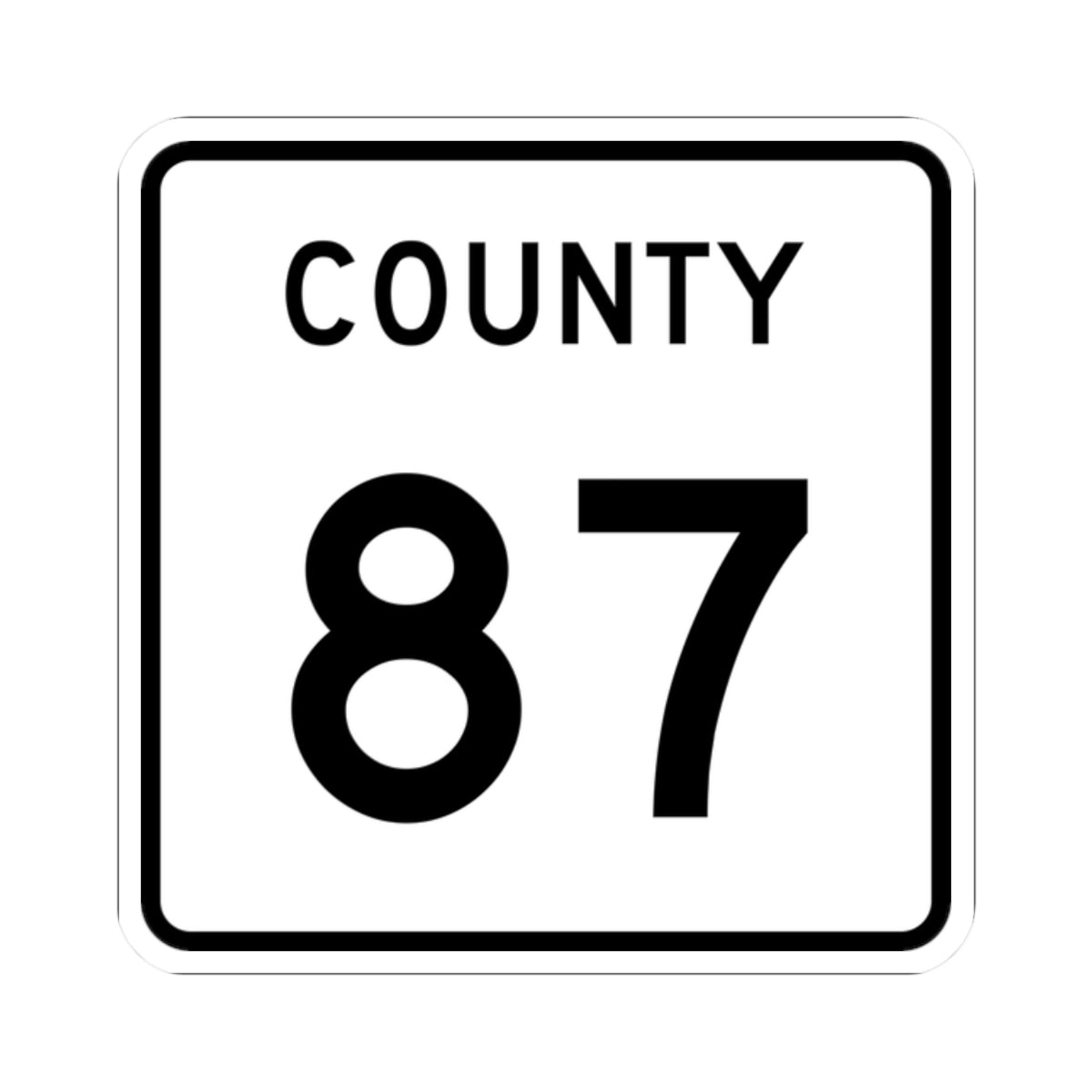 County 87 square (Minnesota) (Road Sign) STICKER Vinyl Kiss-Cut Decal