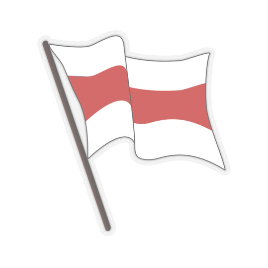 Belarus White Red White Waving Flag Icon (Belarus) STICKER Vinyl Kiss-Cut Decal