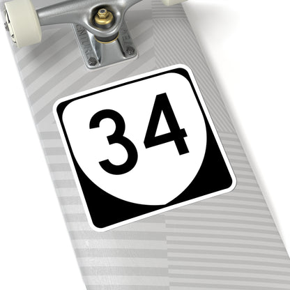 Virginia 34 (Virginia) (Road Sign) STICKER Vinyl Kiss-Cut Decal