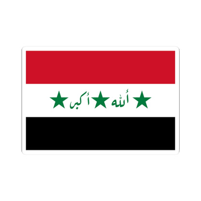 Flag of Iraq 1991-2004 script variant (Iraq) STICKER Vinyl Kiss-Cut Decal