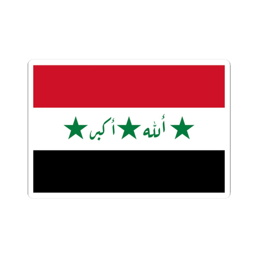 Flag of Iraq 1991-2004 script variant (Iraq) STICKER Vinyl Kiss-Cut Decal