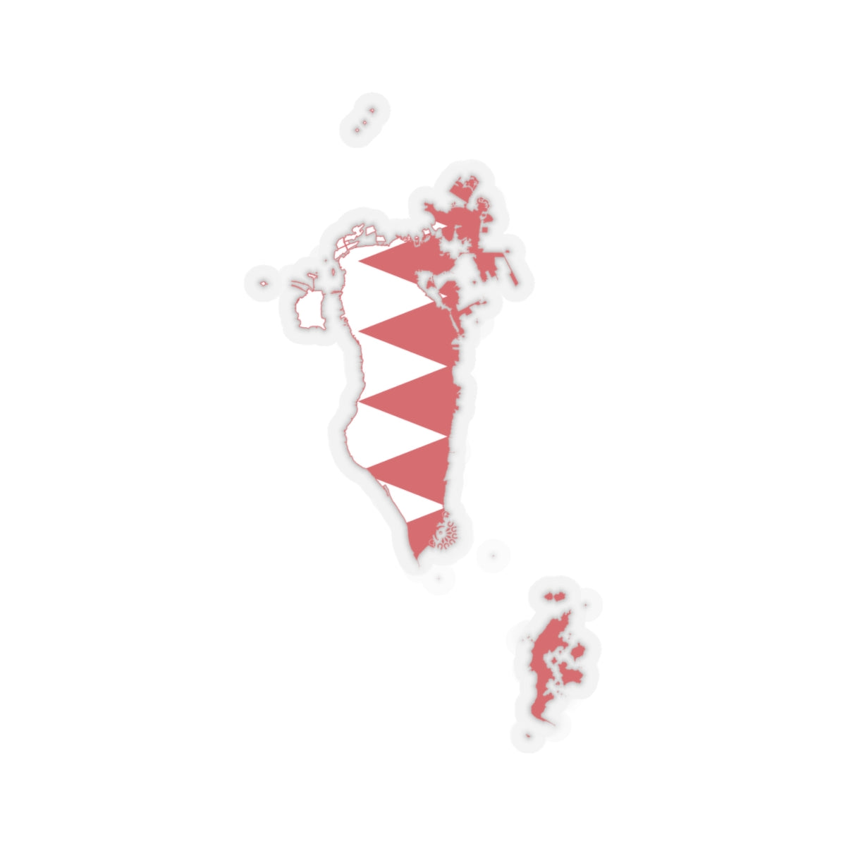 Flag-map of Bahrain2 (Bahrain) STICKER Vinyl Kiss-Cut Decal
