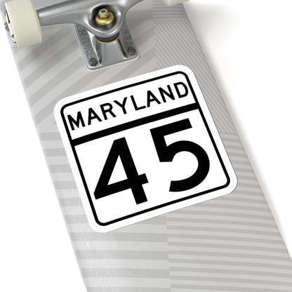MD Route 45 (Maryland) (Road Sign) STICKER Vinyl Kiss-Cut Decal