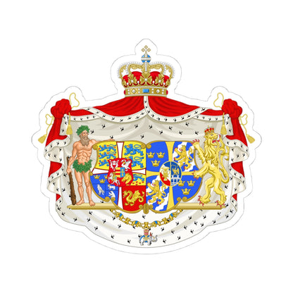 Armoiries de la reine Ingrid de Danemark (Denmark) (Coat of Arms) STICKER Vinyl Kiss-Cut Decal