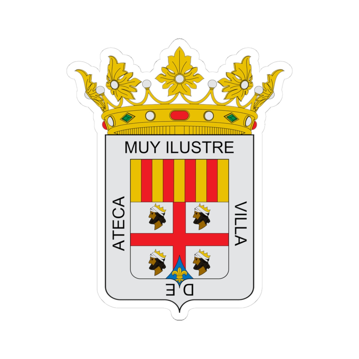Escudo de Ateca (Spain) (Coat of Arms) STICKER Vinyl Kiss-Cut Decal