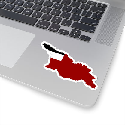 Flag map of Georgia 1990-2004 (Georgia) STICKER Vinyl Kiss-Cut Decal