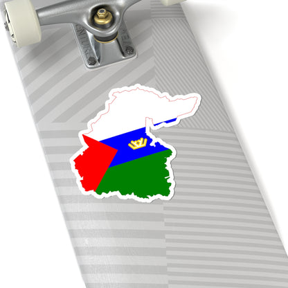 Flag-map of Tyumen Oblast (Russia) STICKER Vinyl Kiss-Cut Decal
