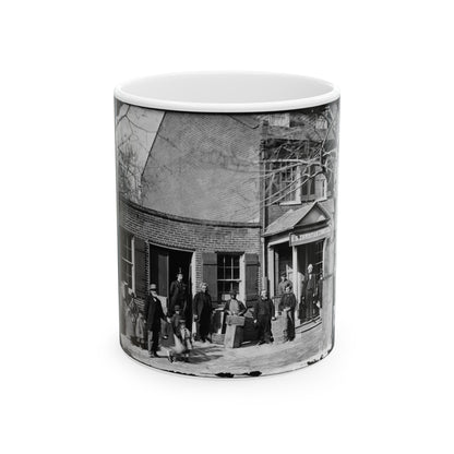 Washington, D.C. Group Before Office Of U.S. Christian Commission, 8th And H Sts. Nw (U.S. Civil War) White Coffee Mug