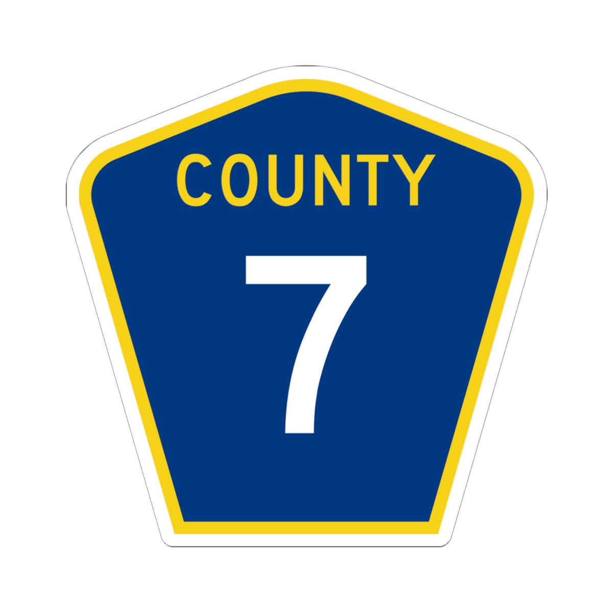 County 7 MN (Minnesota) (Road Sign) STICKER Vinyl Kiss-Cut Decal