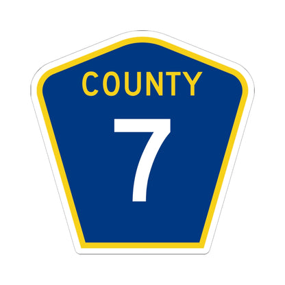 County 7 MN (Minnesota) (Road Sign) STICKER Vinyl Kiss-Cut Decal