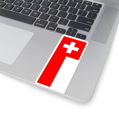 Vertical flag of Switzerland (Switzerland) STICKER Vinyl Kiss-Cut Decal