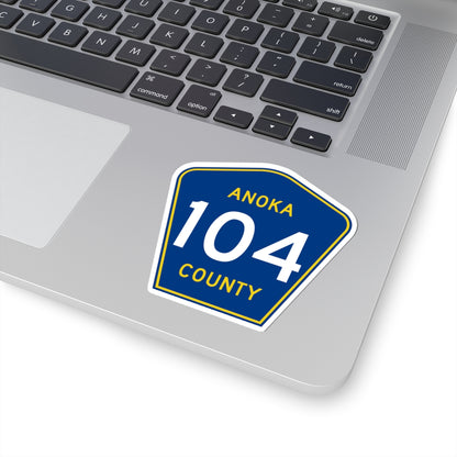 Anoka County 104 (Minnesota) (Road Sign) STICKER Vinyl Kiss-Cut Decal