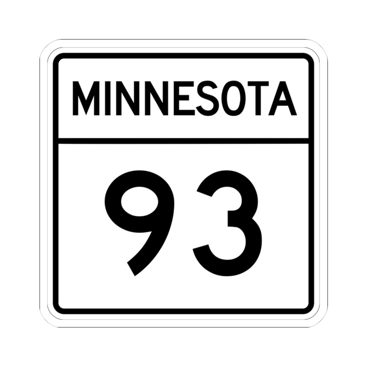 MN-93 1948 (Minnesota) (Road Sign) STICKER Vinyl Kiss-Cut Decal