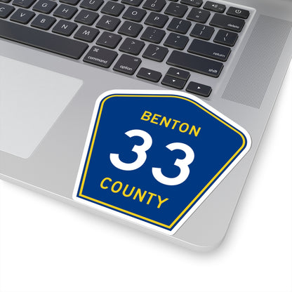 Benton County 33 (Minnesota) (Road Sign) STICKER Vinyl Kiss-Cut Decal