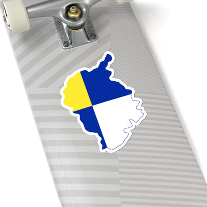 Flag Map Of The Bratislava Region (Slovakia) STICKER Vinyl Kiss-Cut Decal