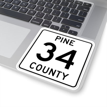 Pine County Route 34 MN (Minnesota) (Road Sign) STICKER Vinyl Kiss-Cut Decal