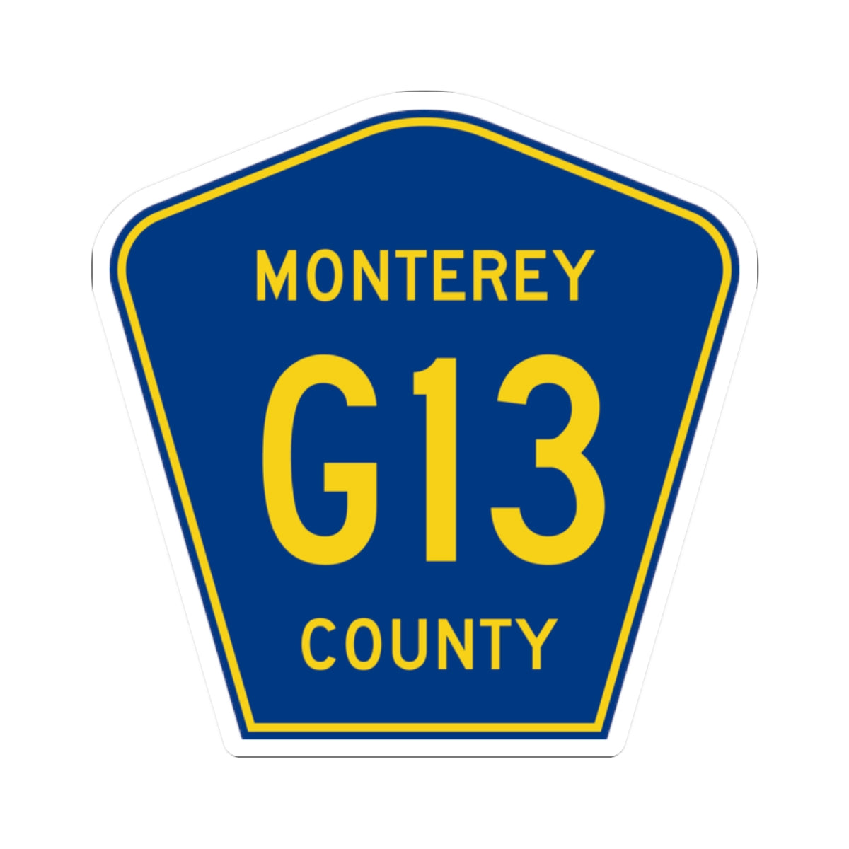 Monterey County G13 (California) (Road Sign) STICKER Vinyl Kiss-Cut Decal