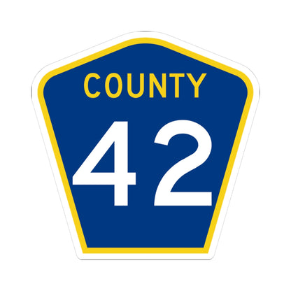 County 42 MN (Minnesota) (Road Sign) STICKER Vinyl Kiss-Cut Decal