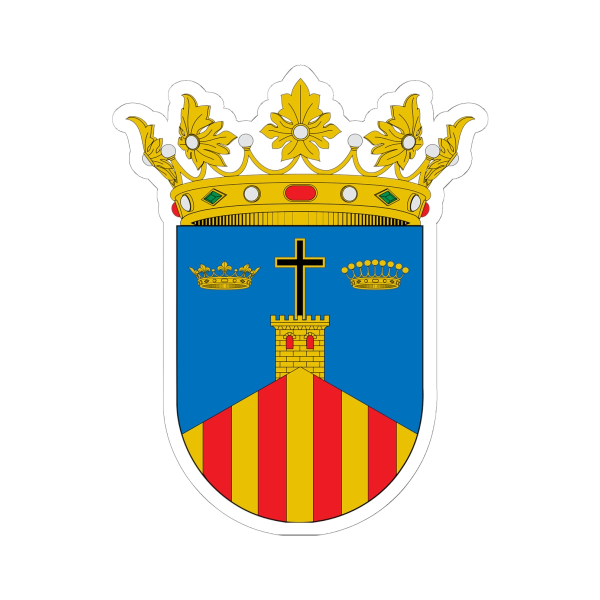 Escudo de Malón (Spain) (Coat of Arms) STICKER Vinyl Kiss-Cut Decal