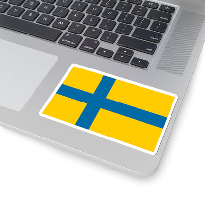 Unofficial flag of Ostergotland (Sweden) STICKER Vinyl Kiss-Cut Decal