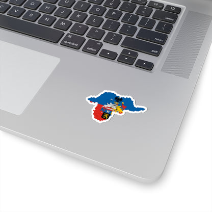 Flag-map of Borsod-Abauj-Zemplen County (Hungary) STICKER Vinyl Kiss-Cut Decal