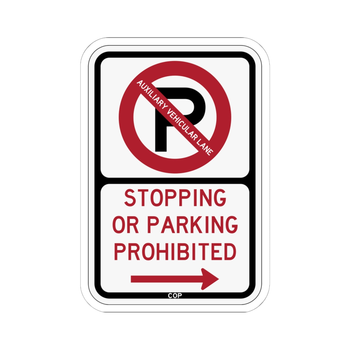 PBOT Road sign P1305R (Oregon) (Road Sign) STICKER Vinyl Kiss-Cut Decal