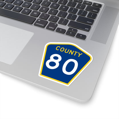 County 80 MN (Minnesota) (Road Sign) STICKER Vinyl Kiss-Cut Decal