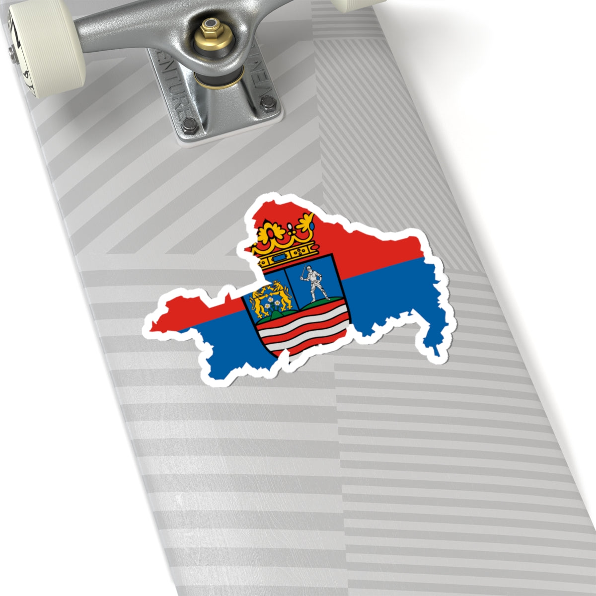 Flag-map of Gyor-Moson-Sopron County (Hungary) STICKER Vinyl Kiss-Cut Decal