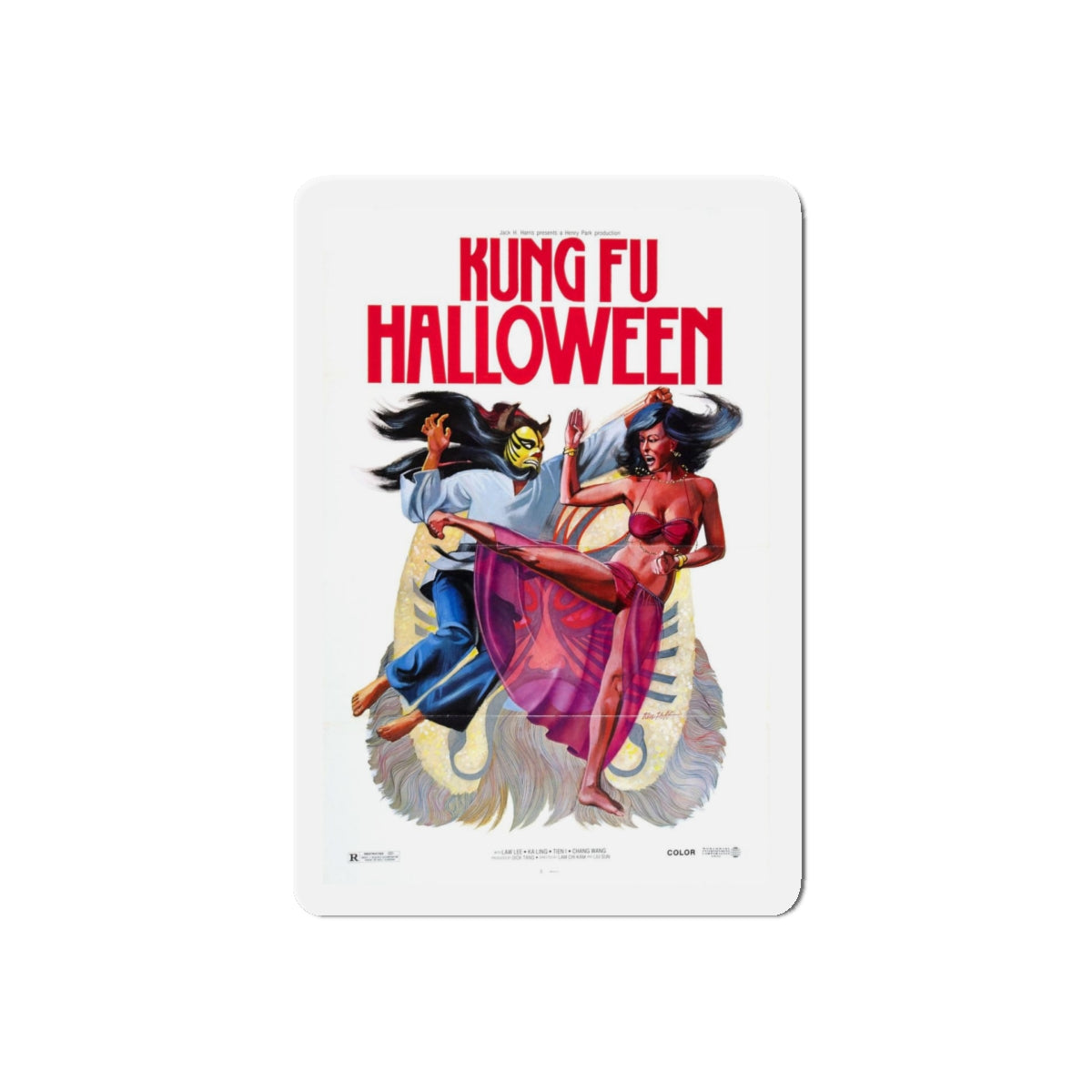 KUNG FU HALLOWEEN 1977 Movie Poster - Refrigerator Magnet-5" x 5"-The Sticker Space