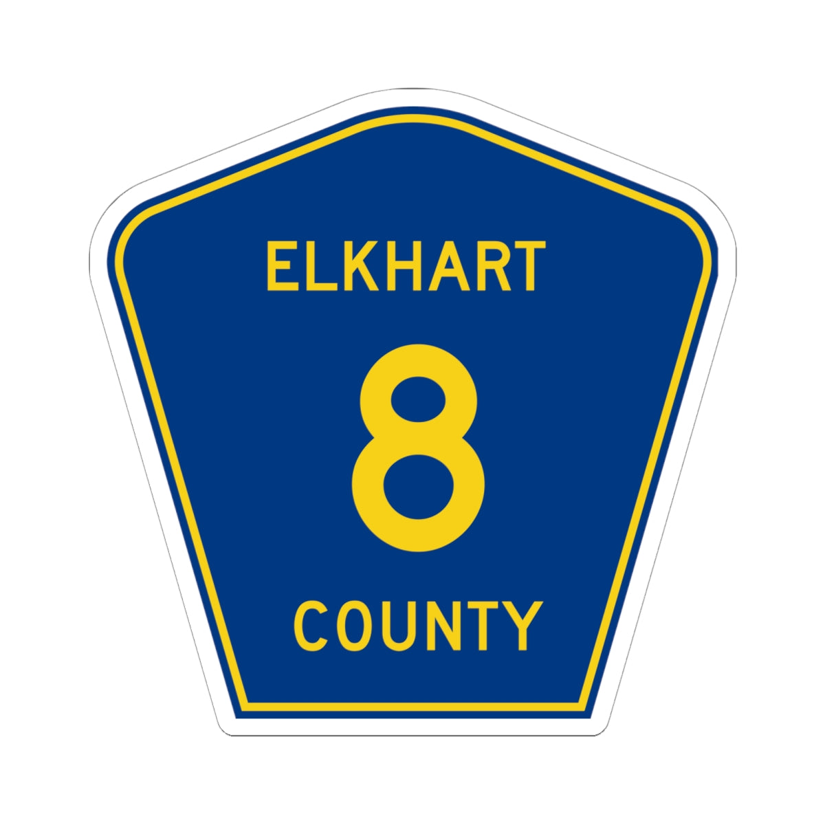 Elkhart County Road 8 IN (Indiana) (Road Sign) STICKER Vinyl Kiss-Cut Decal